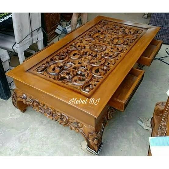 Meja tamu full ukiran kayu jati jepara